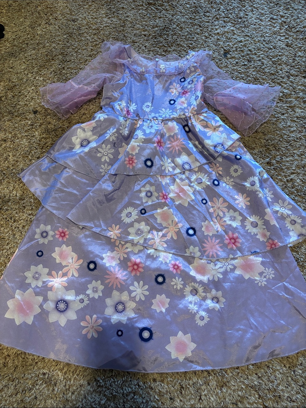 Isabela from Encanto Lilac Floral Princess Dress for Girls -